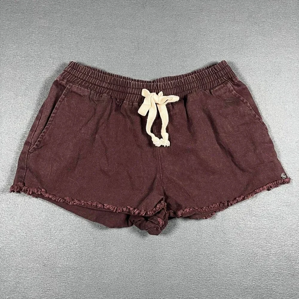 Volcom Women's Brown and Burgundy Shorts - Picture 1 of 6